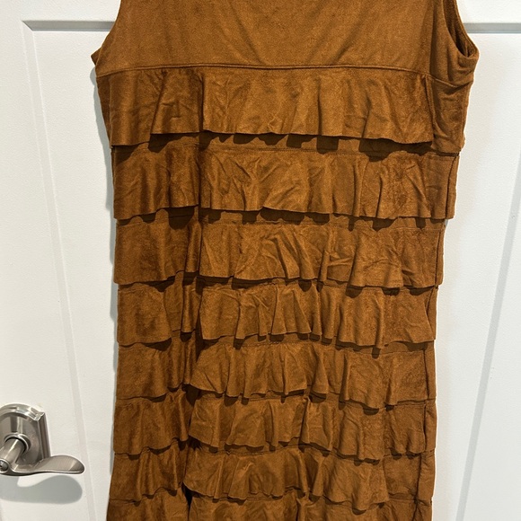 Brown Ruffle Dress - Picture 3 of 4